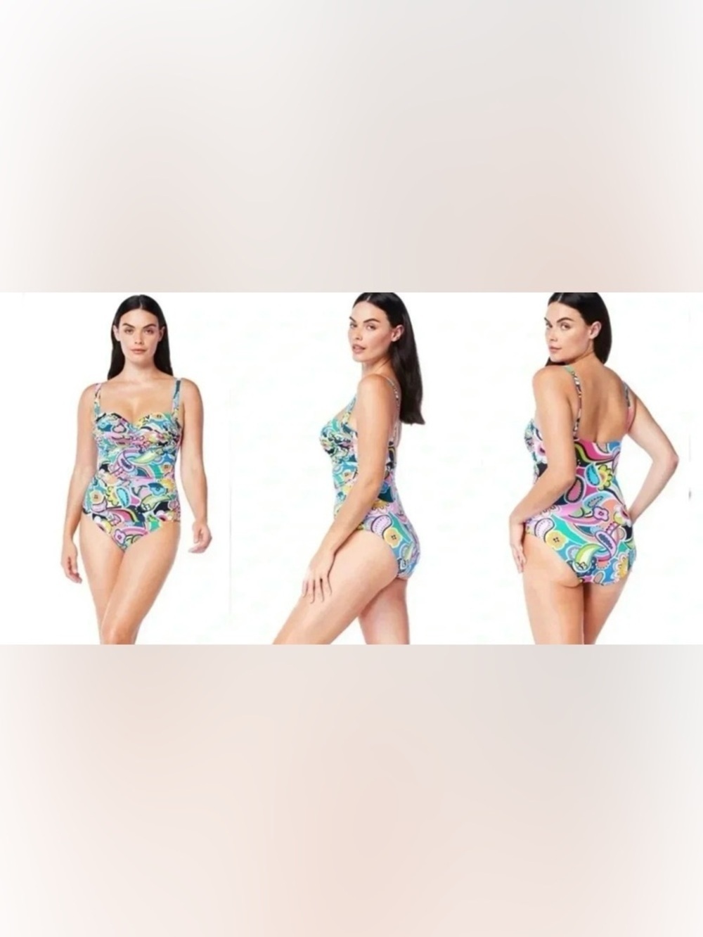 Bleu Rod Beattie Go For Bold Shirred Underwire One-Piece
